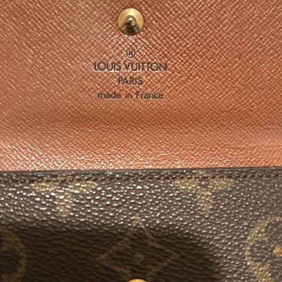 Louis Vuitton Monogram Compact Trifold Wallet Classic Brown Tan LV Logo Pattern - Picture 5 of 14